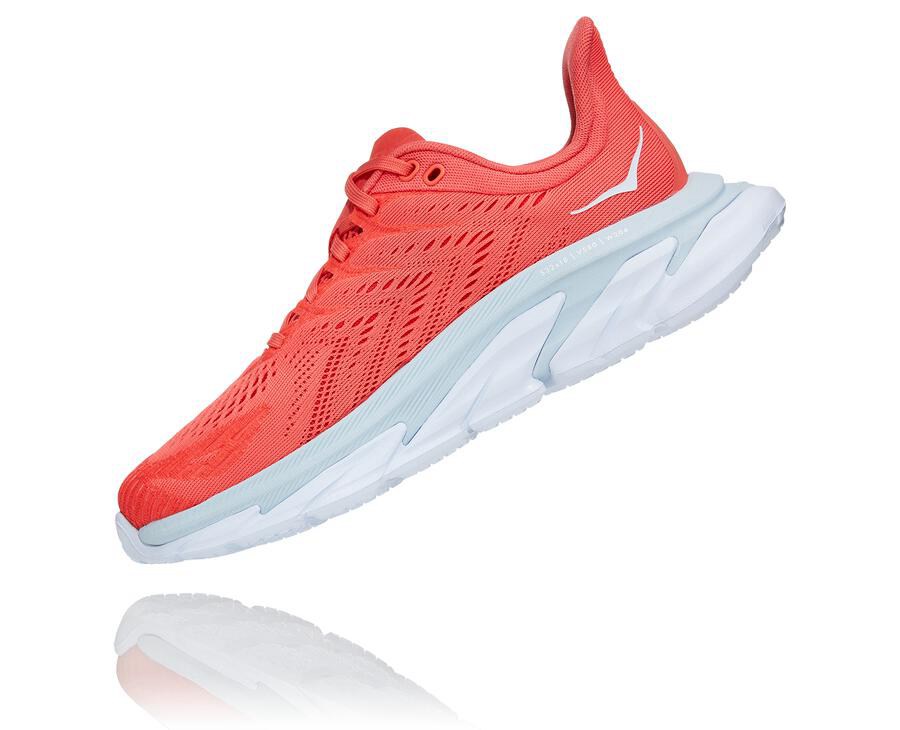 Hoka One One Running Shoes Womens Red/White - Clifton Edge - 13259QVUZ